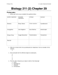 Biol 211 (1) Chapter 29 Worksheet