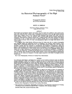 An Historical Phytogeography of the High Andean Flora*