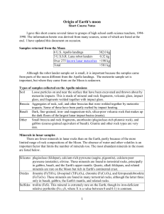 Moon short course notes