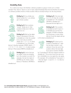 Divisibility Rules