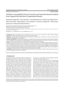 Antibiotic Susceptibility Pattern of Aerobic and Anaerobic Bacteria