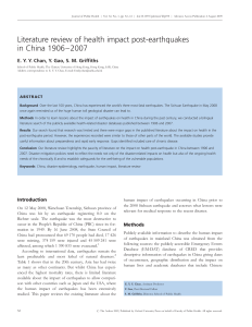 Literature review of health impact post-earthquakes