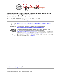 factor occupancy and gene expression Effects of sequence variation