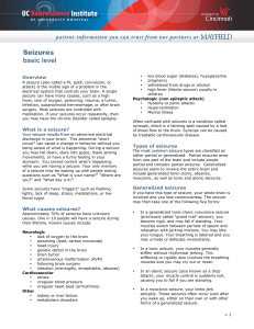 Seizures basic level - University of Cincinnati Gardner Neuroscience