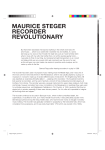 maurice steger recorder revolutionary