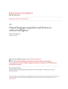 Natural language acquisition and rhetoric in artificial intelligence