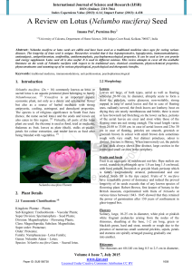 A Review on Lotus (Nelumbo nucifera) Seed