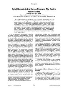 Spiral Bacteria in the Human Stomach: The Gastric Helicobacters