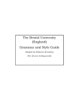 The Bristol University (England) Grammar and Style Guide