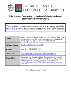 Solar System Constraints on the Dvali-Gabadadze