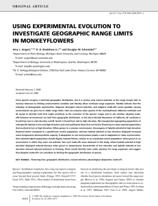 using experimental evolution to investigate geographic range limits