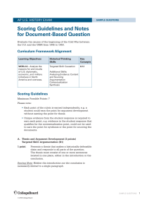 Scoring Guidelines and Notes for Document-Based