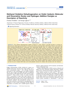 Methanol Oxidative Dehydrogenation on Oxide Catalysts: Molecular