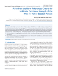 A Study on the Norm-Referenced Criteria for Isokinetic Functional