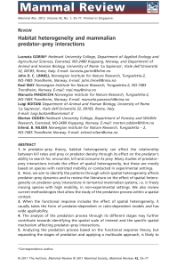 Habitat heterogeneity and mammalian predatorprey interactions