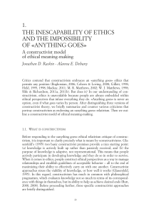 The inescapability of ethics and the impossibility of