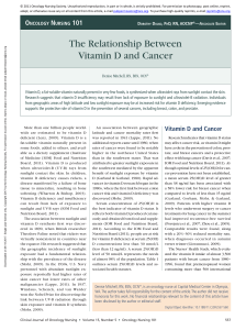 The Relationship Between Vitamin D and Cancer