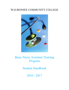 Basic Nurse Assistant Training Program Student Handbook 2016