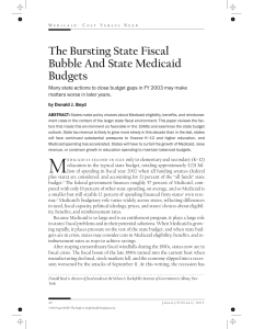 The Bursting State Fiscal Bubble And State Medicaid Budgets