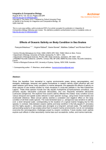 Effects of Oceanic Salinity on Body Condition in Sea Snakes