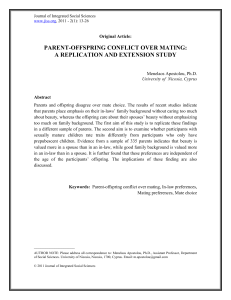 parent-offspring conflict over mating: a replication and extension study