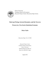 Mark-up Pricing, Sectoral Dynamics, and the Traverse Process in a