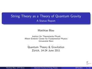 String Theory as a Theory of Quantum Gravity