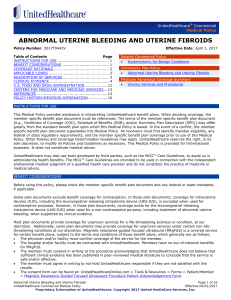 Abnormal Uterine Bleeding and Uterine Fibroids