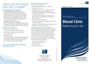 Blood Clots - Kingsway Day Surgery