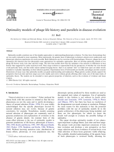 Optimality models of phage life history and parallels in