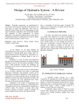 Design of Hydraulic System - A Review