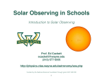 Solar observing intro - Wayne State University Physics and Astronomy