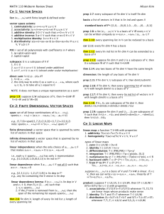 MATH 110 Midterm Review Sheet Alison Kim CH 1