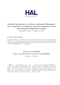 Transient geotherms in Archean continental lithosphere: New