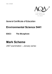A-level Environmental Science Mark scheme Unit 3 - The