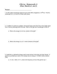 CH1710 HW#7 (2017)-Quanta, electron config