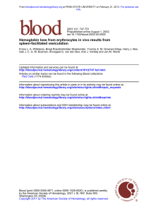 spleen-facilitated vesiculation Hemoglobin loss