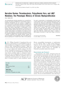 Thrombocytosis, Polycythemia Vera, and JAK2 Mutations