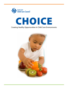 CHOICE Creating Healthy Opportunities In Child Care Environments