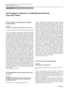 3rd European Conference on Schizophrenia Research: Facts and