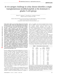 In vivo antigen challenge in celiac disease identifies a - Direct-MS