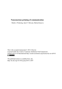 Nonconscious priming of communication