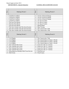 DEPARTMENT: Special Education COURSE: MD US HISTORY III