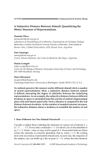 A Subjective Distance Between Stimuli: Quantifying the Metric