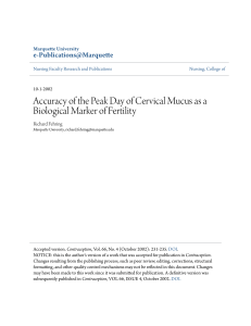Accuracy of the Peak Day of Cervical Mucus as a
