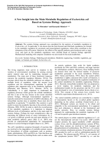 New Insight into the Main Metabolic Regulation of Escherichia Coli