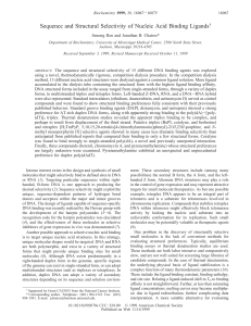 Sequence and Structural Selectivity of Nucleic Acid Binding Ligands†