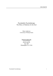 Psychedelic Psychotherapy