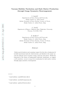 Vacuum Bubbles Nucleation and Dark Matter Production through