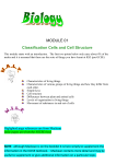 MODULE 01 Classification Cells and Cell Structure